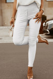White Zipped Butt Lifting High Waist Leggings