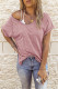 Pink V-neck Short Sleeve Top