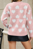 Heart Pattern Knitting Pullover Sweater