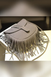 Suede Leather Tassel Saddle Bag MOQ 3pcs