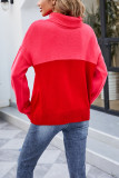 Turtle Neck Color Block Knit Sweaters