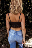 Black Adjustable Hollow Out Lace Bralette