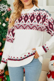Stand Collar Geometric Xmas Knit Sweaters