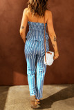 Smocked Striped Tube Top and Pants Set
