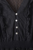 Black Luminous Dawn Lace Gown