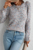 Colorful Spotted Knit Pullover Sweater