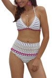 Pom Pom Decoration High Waist Bikini Set