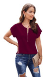 Red Zip To It Blouse