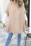 Cable Knit Turtleneck Split Knitting Sweater