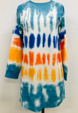 Multi-colored Tie Dye Pullover Sweatshirt Dress