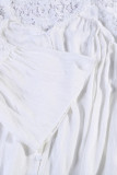 White Crochet Lace Button Top