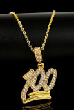 Alloy and Rhinestone Necklace for Men MOQ 5pcs