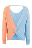 Colorblock V Neck Sweater Unishe Wholesale