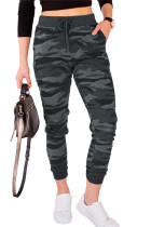 Gray Camouflage Drawstring Joggers