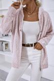 Drawstring Hooded Zipper Knitting Cardigan