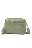 Plain PU Leather Leopard Strap Crossbody Bag MOQ 3pcs