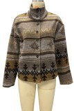 Aztec Print Fleece Coat With Pockets Women Unishe Wholesale