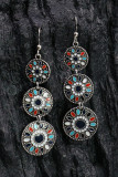 Vintage Colorful Floral Alloy Earrings MOQ 5pcs