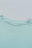 Green Hollow Out Ruffle Sleeve T-shirt