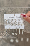 Alloy and Pearl Retro Earrings 6 Pairs Set