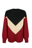 Chervon Color Block Pullover Knit Sweaters