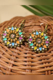 Metal and Stone Western Round Earrings MOQ 5pcs