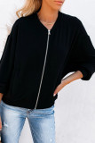 Black Zip-up Jacket with Pocket