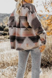 Aztec Print Button Closure Long Sleeve Shacket Women UNISHE Wholesale