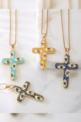 Eyes Cross Chain Necklace MOQ 5PCs