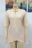 Front Back V Neck Plain Loose Pullover Sweaters