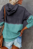 Dip-Dye Colorblock Drawstring Hoodie with Pockets