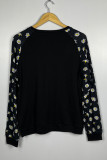 Black Daisy Long Sleeve Top