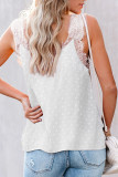 White Eyelash V Neck Cami Tank Top