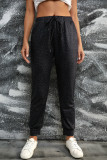 Black Breezy Leopard Joggers
