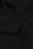 Black Open Front Hooded Sweater Cardigan