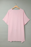 Pink Chic High Low Kimono Top