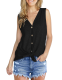 Ladies Summer Top Front Tie Blouse with Button