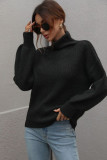 Plain Turtle Neck Pullover Sweaters