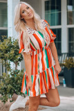 Serape Striped Leopard Mini Dress
