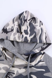 Dark Gray Camouflage Pocket Hoodie