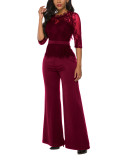 Lace Wide Leg Jumpsuit Pants