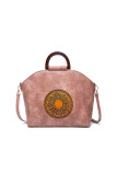 Retro Genuine Leather Emboss Tote Shoulder Bag MOQ 3PCs