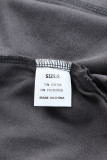 Gray Split V Neck Dolman Top