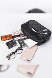 Black Plaid PU Crossbody Bag MOQ 3pcs