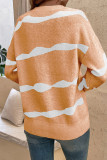 Color Block Wave Striped Pullover Sweaters