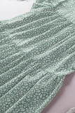 Green Cheetah Spotted Ruffle Top