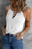 White Ladder Hollow-out Tank Top
