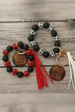 Mama Wooden Beads Tassel Key Ring MOQ 3pcs