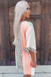 V Neck Ruffle Leopard Color Block Romper