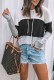 Colorblock Waffle Knit Sweatshirt with Hoodies